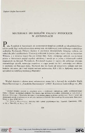 29: Materiały do dziejów pałacu Potockich w Antoninach