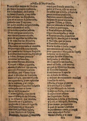 Comedia famosa : La batalla de Paeria, y Prision del Rey Francisco
