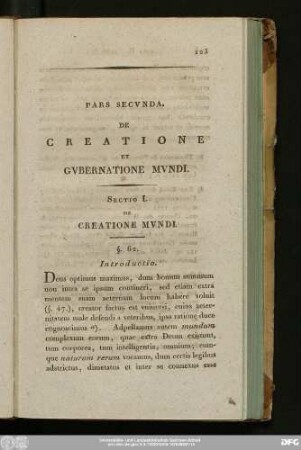Sectio I. De Creatione Mundi.