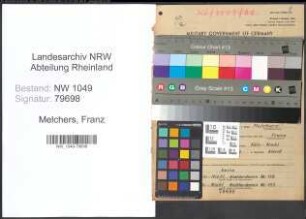 Entnazifizierung Franz Melchers , geb. 13.01.1904 (Vermessungstechniker)