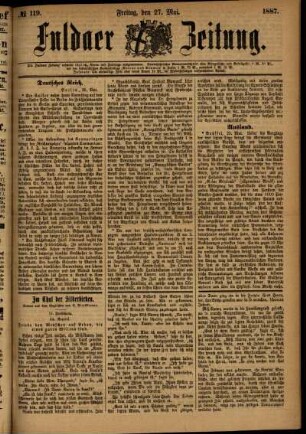 Ausgabe vom Freitag, den 27. Mai 1887.