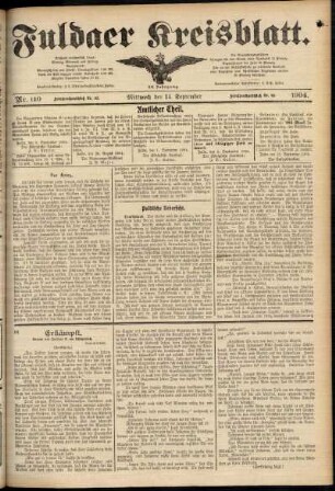 Ausgabe vom Mittwoch, den 14. September 1904.