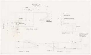 Haus und Garten Prof. Siegfried Schwarz in Pinswang, Rimsting: Mauer und Treppe: Grundriss, Ansicht A 1:50, 1:10