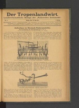 Ackerbau in Deutsch-Südwestafrika.