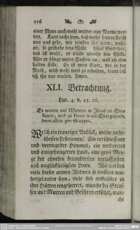 XLI. Betrachtung. Luc. 4. v. 25. 26.