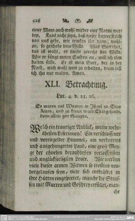 XLI. Betrachtung. Luc. 4. v. 25. 26.