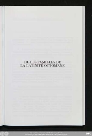 III. Les Familles De La Latinité Ottomane