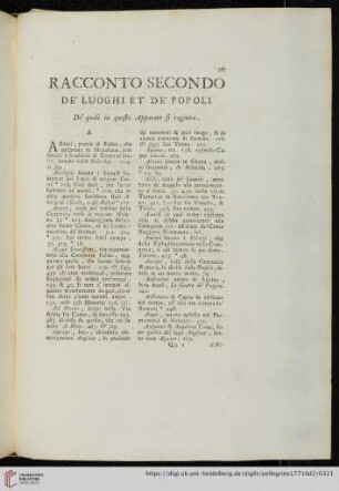 Racconto secondo de luoghi et de' popoli