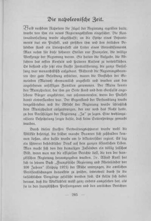 Die napoleonische Zeit.
