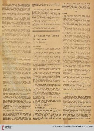 Der Kaiser von Utopia, [5] : Ein Volksroman
