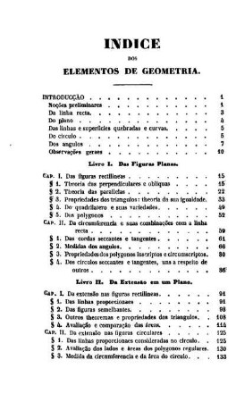 Indice dos Elementos de Geometria.