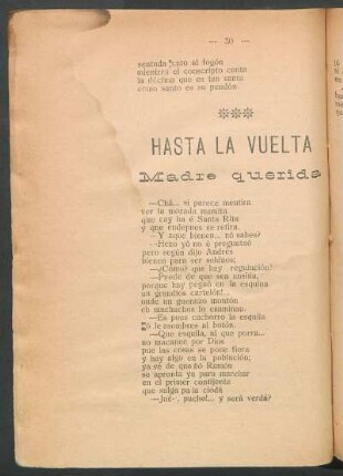 Hasta la vuelta : Madre querida