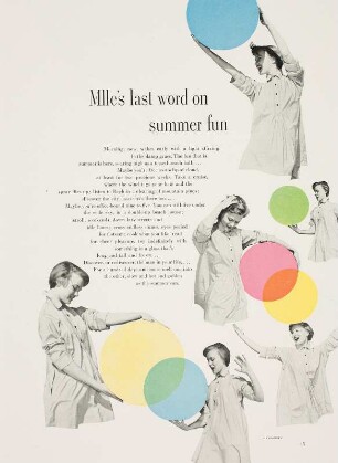 Modeaufnahme, Modell Ann Klem, Tearsheet, (Mademoiselle)