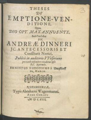 Theses De Emptione-Venditione