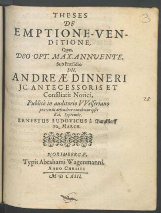 Theses De Emptione-Venditione