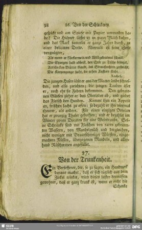 27. Von der Trunkenheit