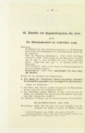 Zeitalter der Gegenreformation bis 1648