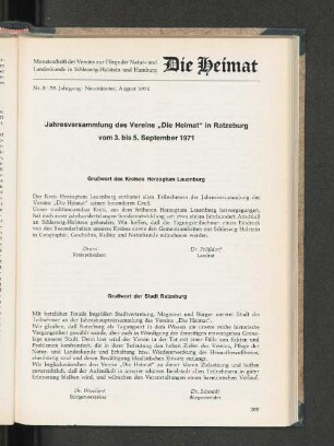 Nr. 8, 78. Jahrgang, Neumünster, August 1971