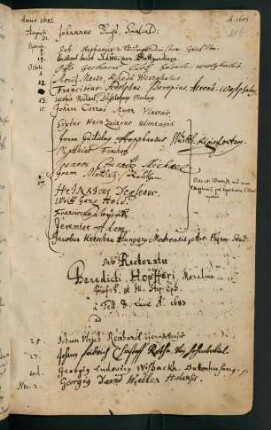 Winterhalbjahr 1683/1684. Rektorat Benedikt Hopf(f)er
