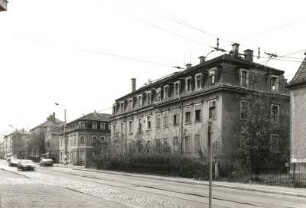 Dresden-Naußlitz. Wohnhaus, Roßweiner Straße 1/Kesselsdorfer Straße 94, um 1870/80. Straßenansicht von Südost