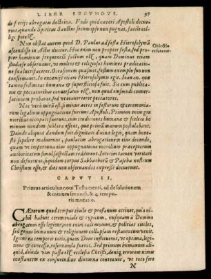 Caput II. Primus articulus novi Testamenti, ad desolationem & initium secundi, & 4. temporis mutatio.