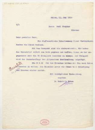 Brief an Rudi Stephan : 11.05.1914