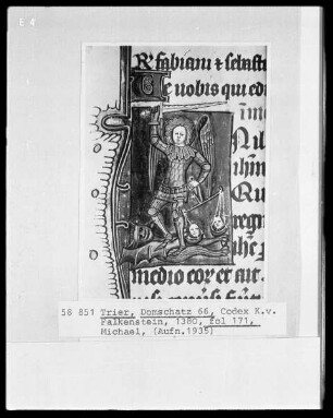 Perikopenbuch des Erzbischofs Kuno von Falkenstein: Der Erzengel Michael