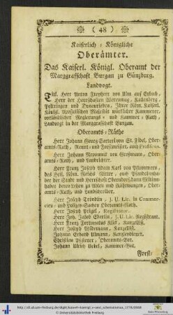 Kaiserlich-Königliche Oberämter.
