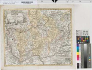 Wetterau, nassauische Herrschaften: Pars Vederoviae plurimas ditiones princ. et com. Nassavicor. imprimis vero regionem Schwalbacensem Acidulis claram exhibens. accurate distincta â Ioh. Baptista Hohmanno S.C.M. Geographo Noribergae
