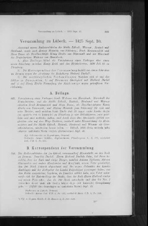 Versammlung zu Lübeck. - 1425 Sept. 10.
