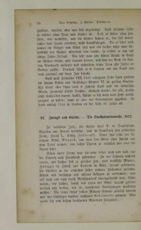 91. Zwingli und Calvin. - Die Bartholomäusnacht, 1572