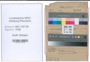 Entnazifizierung Wilhelm Wolff , geb. 26.07.1897 (Hilfsarbeiter)