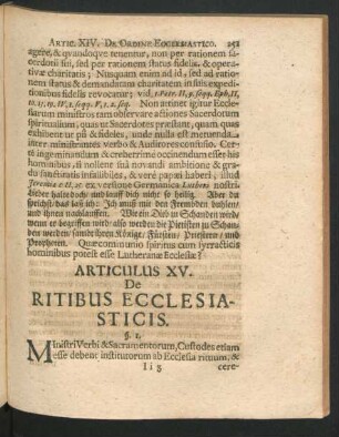 Articulus XV. De Ritibus Ecclesiasticis.