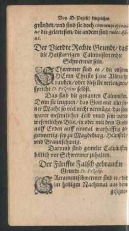 Der Vierdte Rechte Grundt/ das die Halstarrigen Calvinisten rechte Schwermer sein.