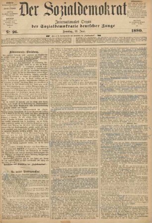 No 26. Sonntag, 27. Juni. 1880.