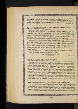 Lebhafte Artillerietätigkeit an der Westfront und bei Asiago.