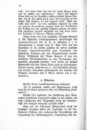 4. Plündern.