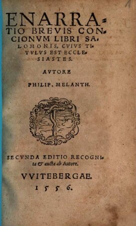 Enarratio Brevis Concionvm Libri Salomonis, Cvivs Titvlvs Est Ecclesiastes
