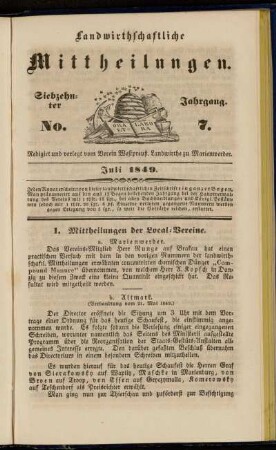 Siebzehnter Jahrgang. No. 7.