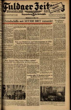 Ausgabe vom Mittwoch, den 31. März 1943.