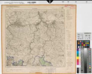 Katasteramt Altena - Kreis Altena, Meßtischblatt Iserlohn 4612, Farbige Einzeichnung mit Namensliste