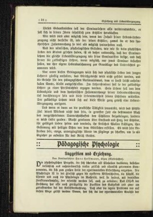 Suggestion und Erziehung