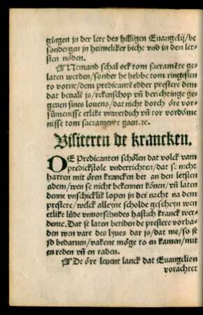 Visiteren de krancken.