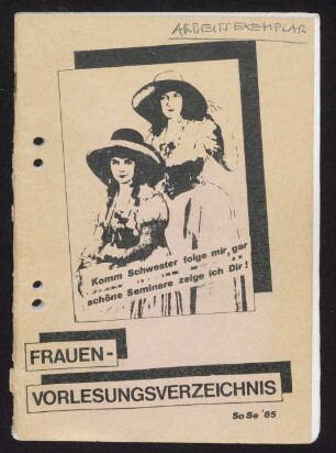 SS 1985: Frauenvorlesungsverzeichnis