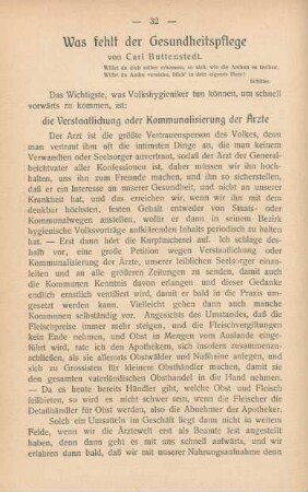 Was fehlt der Gesundheitspflege?