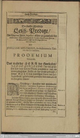 Die fünffte Christliche Leich-Predigt