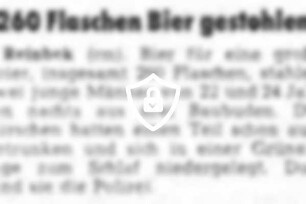 260 Flaschen Bier gestohlen