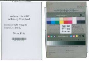 Entnazifizierung Fritz Mitze , geb. 05.05.1903 ()