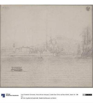 "Ansicht von Neapel, Castel San Elmo auf der Höhe"