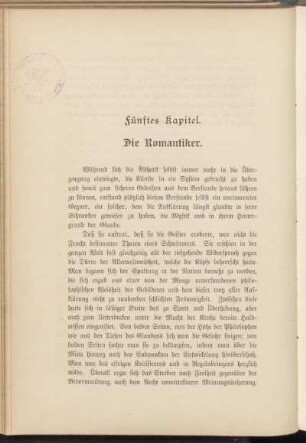 Fünftes Kapitel. Die Romantiker.